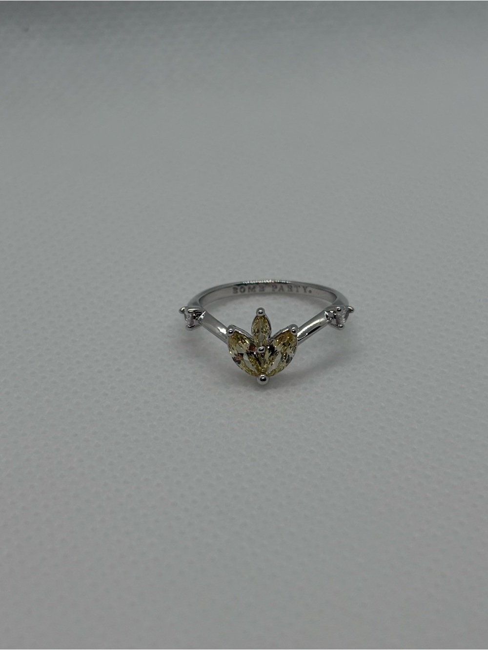 Lemon Cubic Zirconia Stackable Rings - Picture 3 of 7
